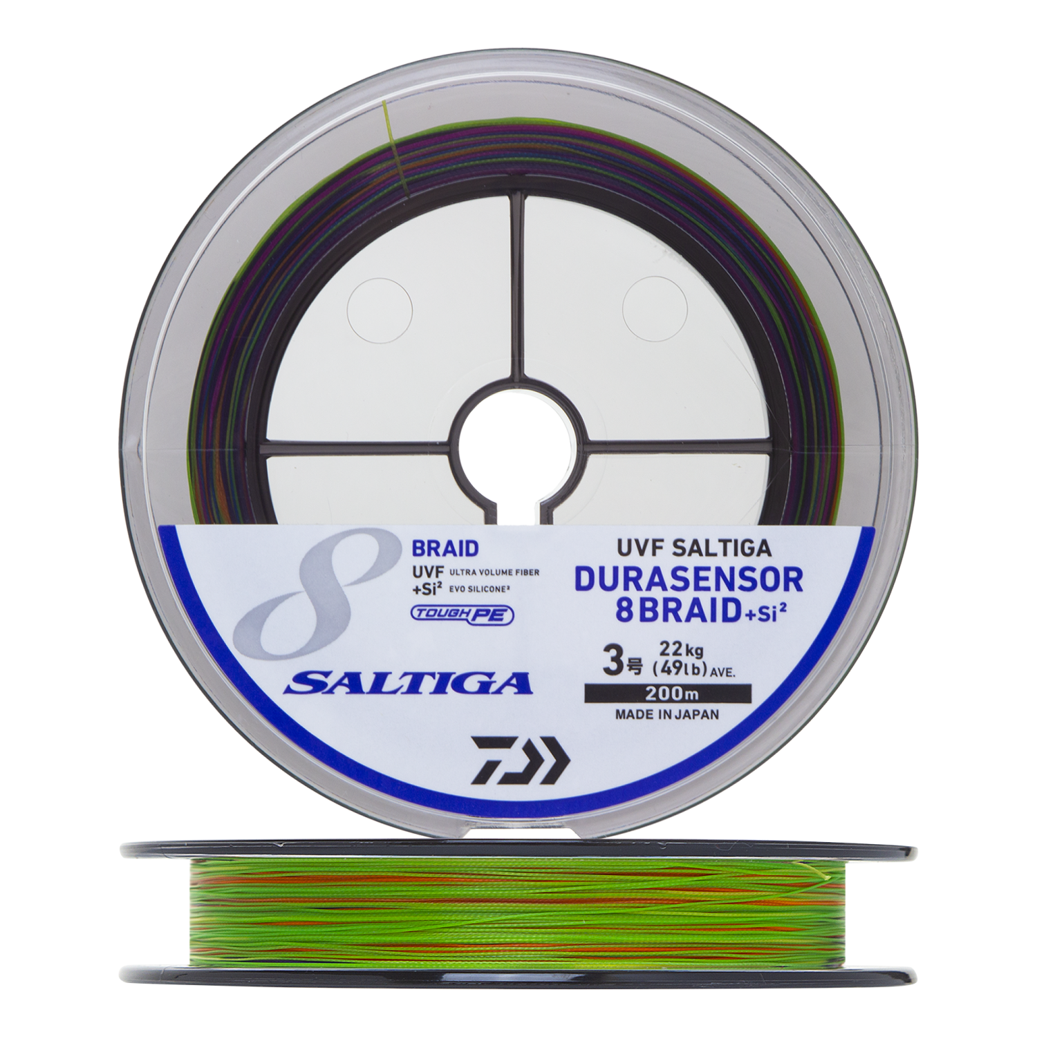 Шнур плетеный Daiwa UVF PE Saltiga DuraSensor X8 +Si2 #3,0 0,285мм 200м (multicolor)