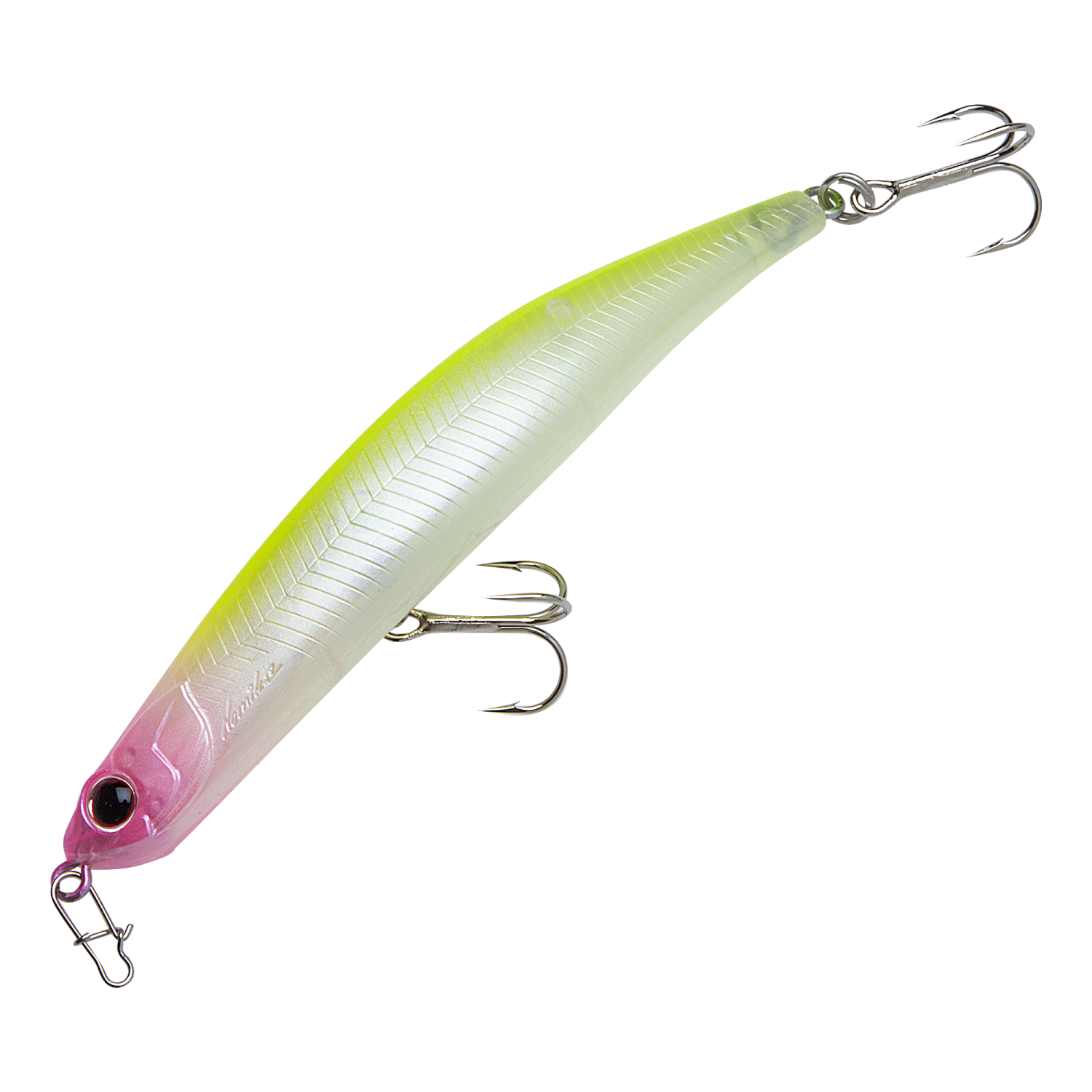 Воблер OSP Bent Minnow 86 F #P74 Pink Head/Chartreuse - 2 рис.