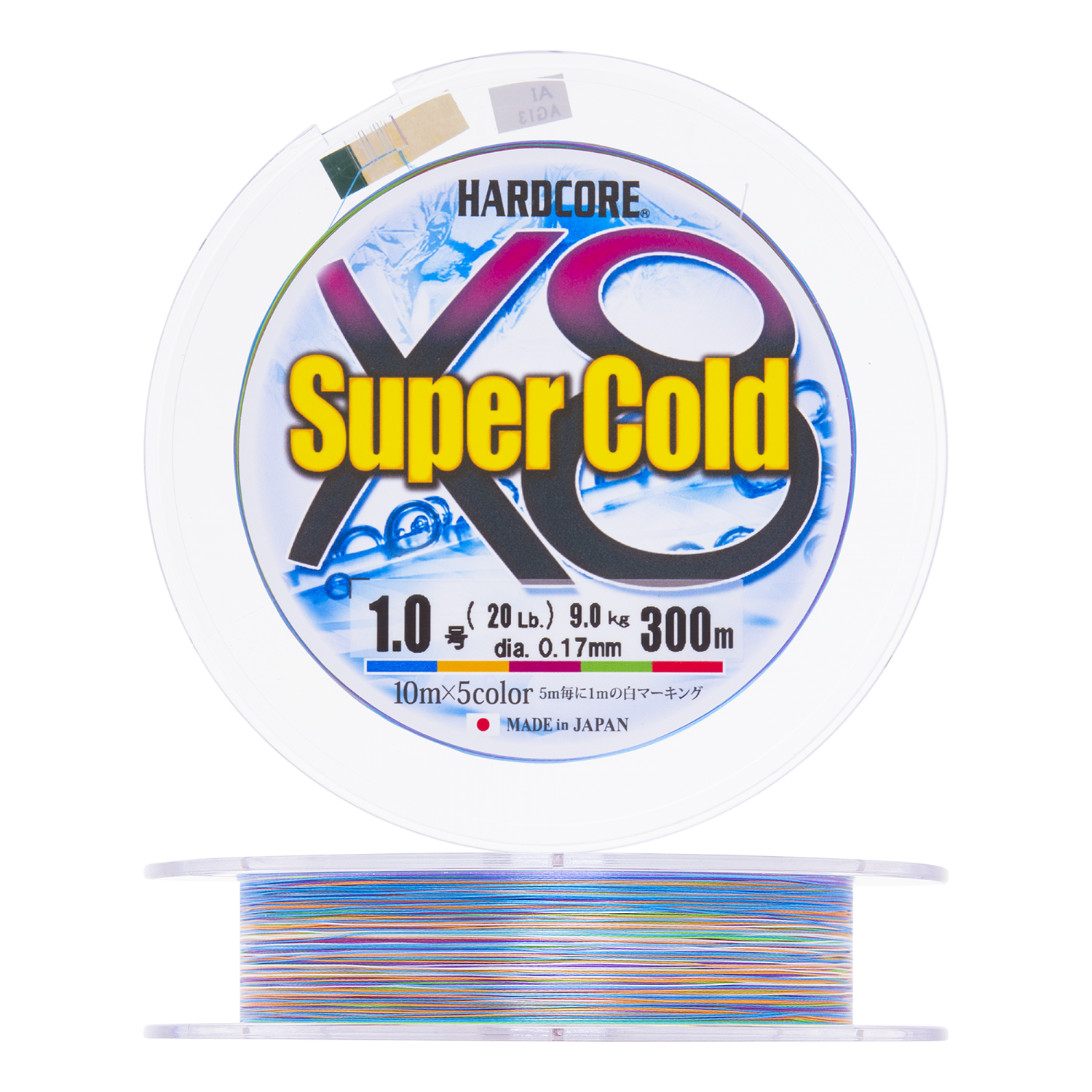 Шнур плетеный Duel Hardcore PE X8 Super Cold #1 0,17мм 300м (5Color)