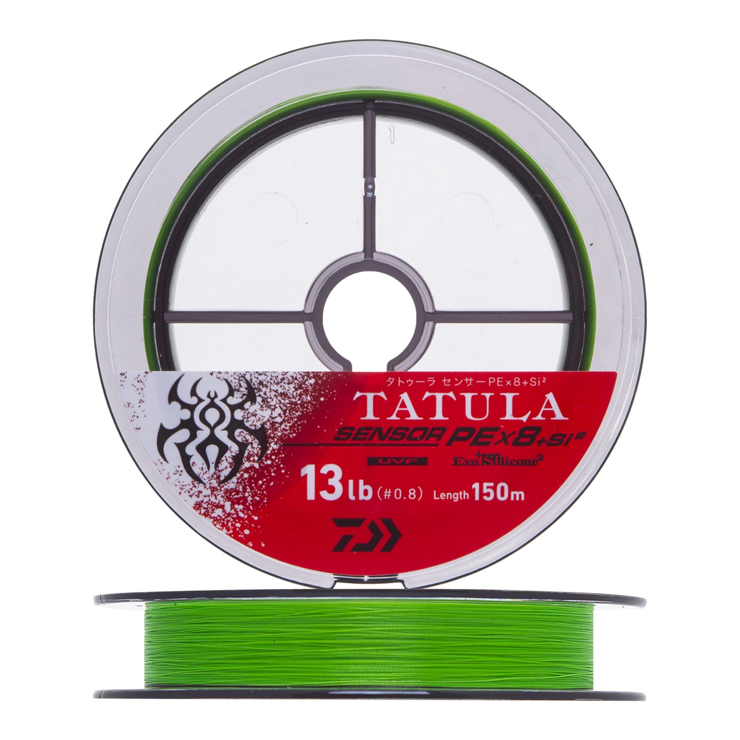 Шнур плетеный Daiwa UVF Tatula Sensor PE X8 +Si2 #0,8 0,148мм 150м (lime green)