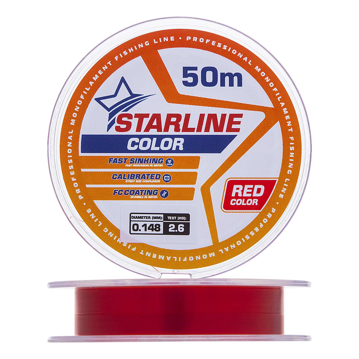 Леска монофильная IAM Starline 0,148мм 50м (red)