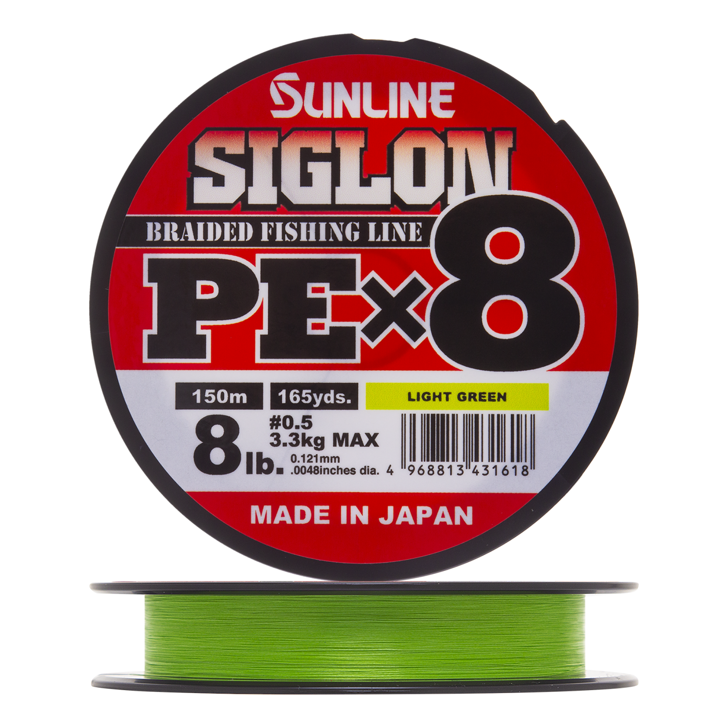 Шнур плетеный Sunline Siglon PE X8 #0,5 0,121мм 150м (light green)