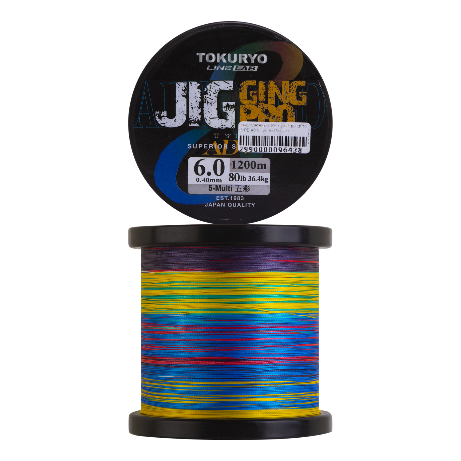 Шнур плетеный Tokuryo JiggingPro X8 PE #6,0 0,40мм 1200м (5color)