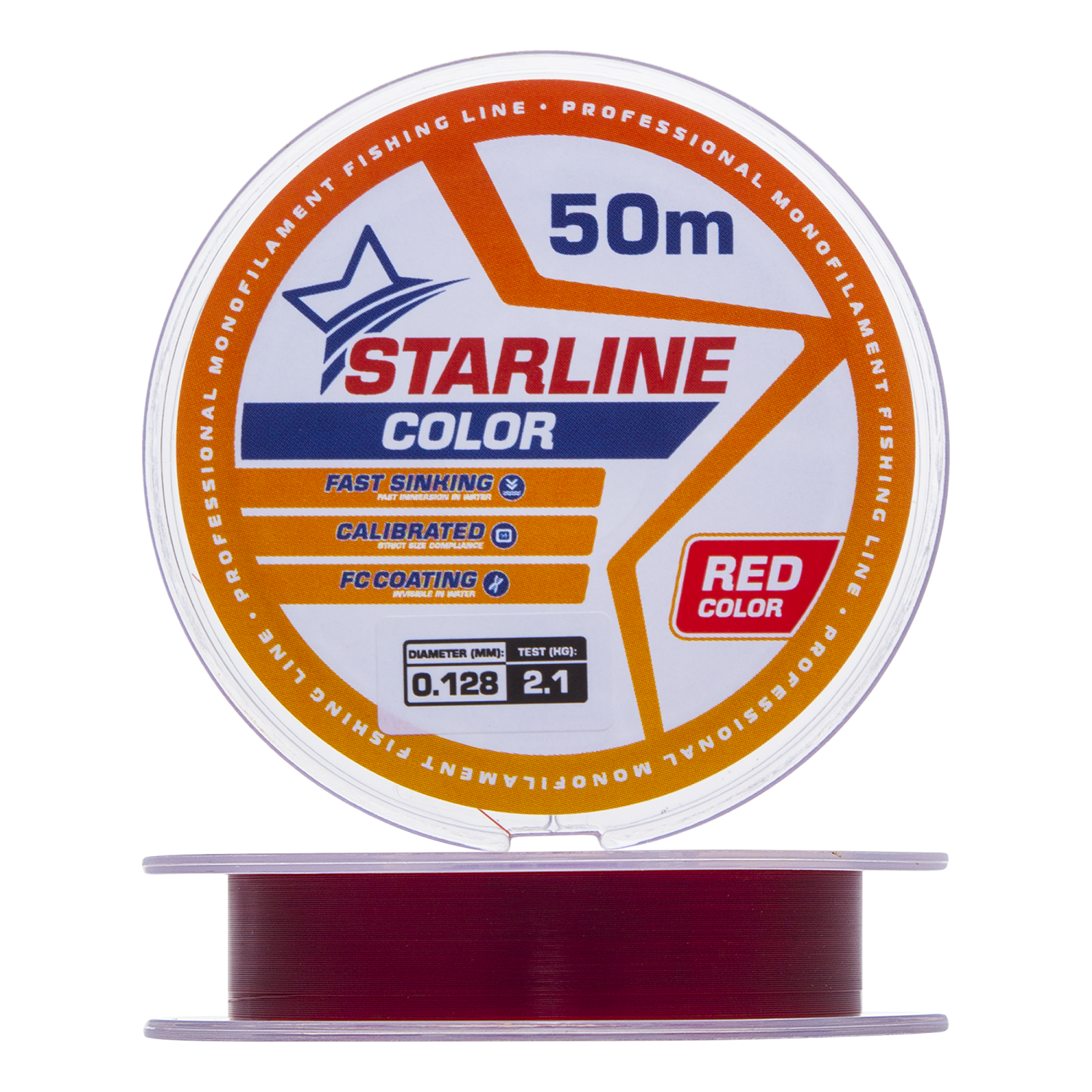 Леска монофильная IAM Starline 0,128мм 50м (red)