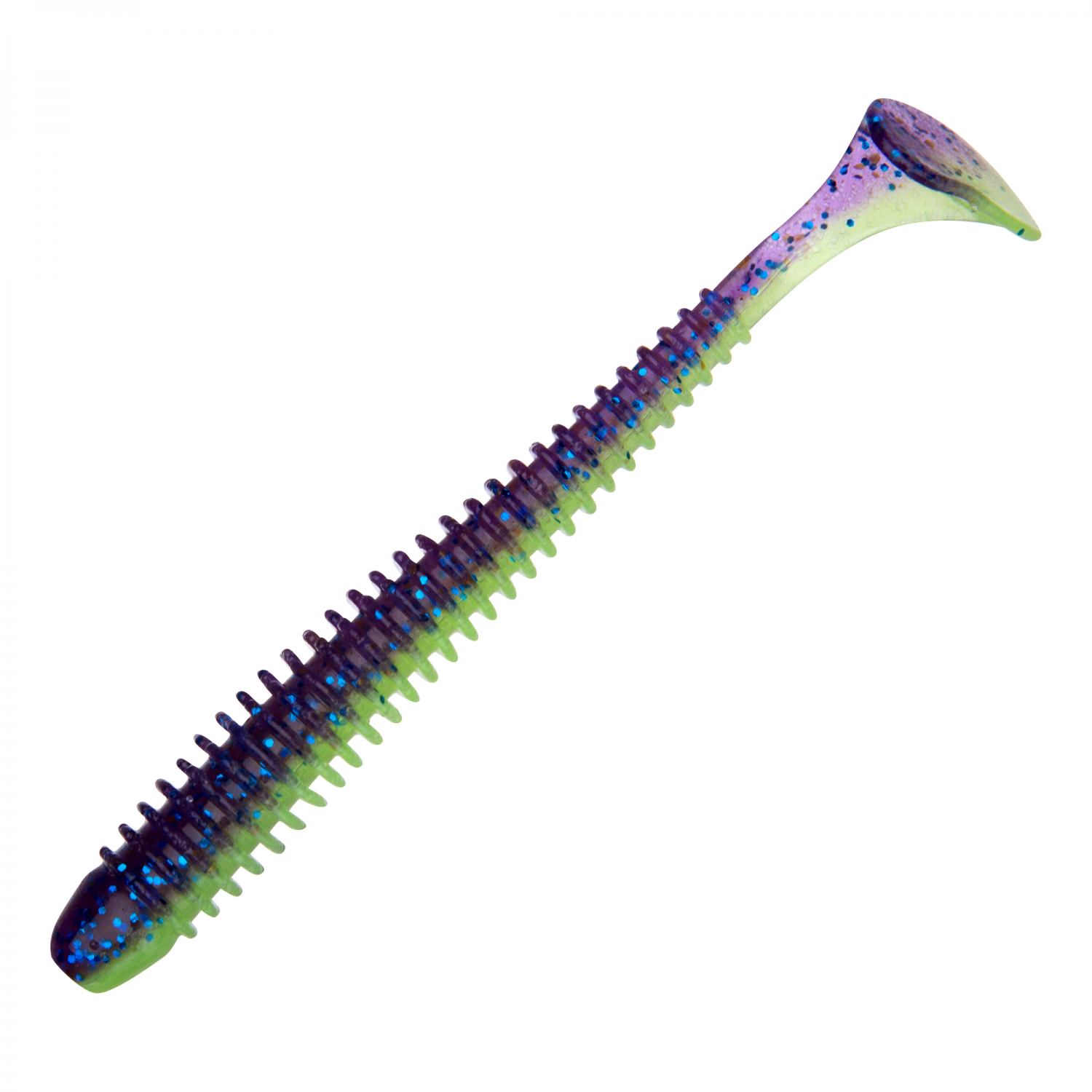 Приманка силиконовая Keitech Swing Impact 4,5" #PAL06 Violet Lime Belly - 2 рис.