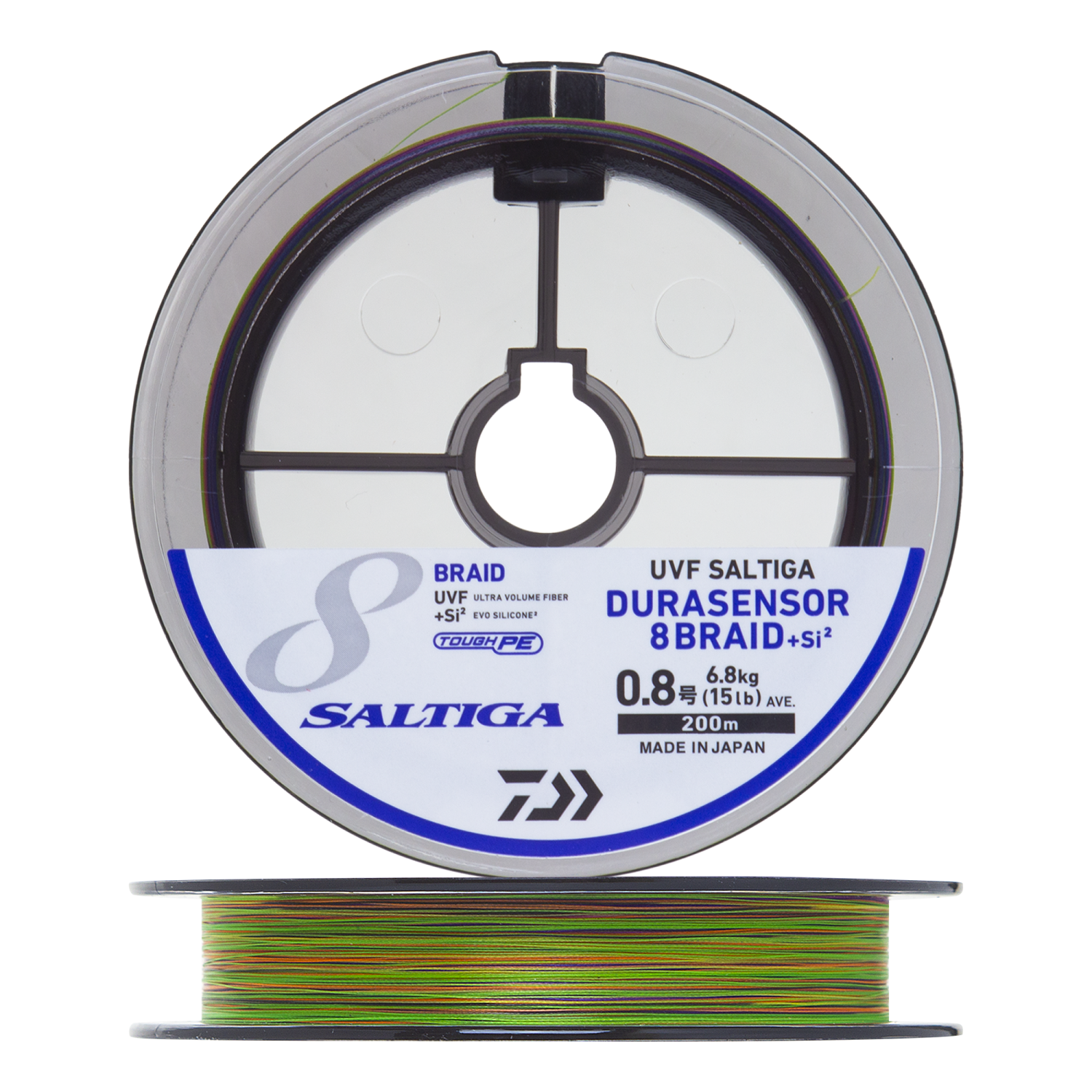 Шнур плетеный Daiwa UVF PE Saltiga DuraSensor X8 +Si2 #0,8 0,148мм 200м (multicolor)