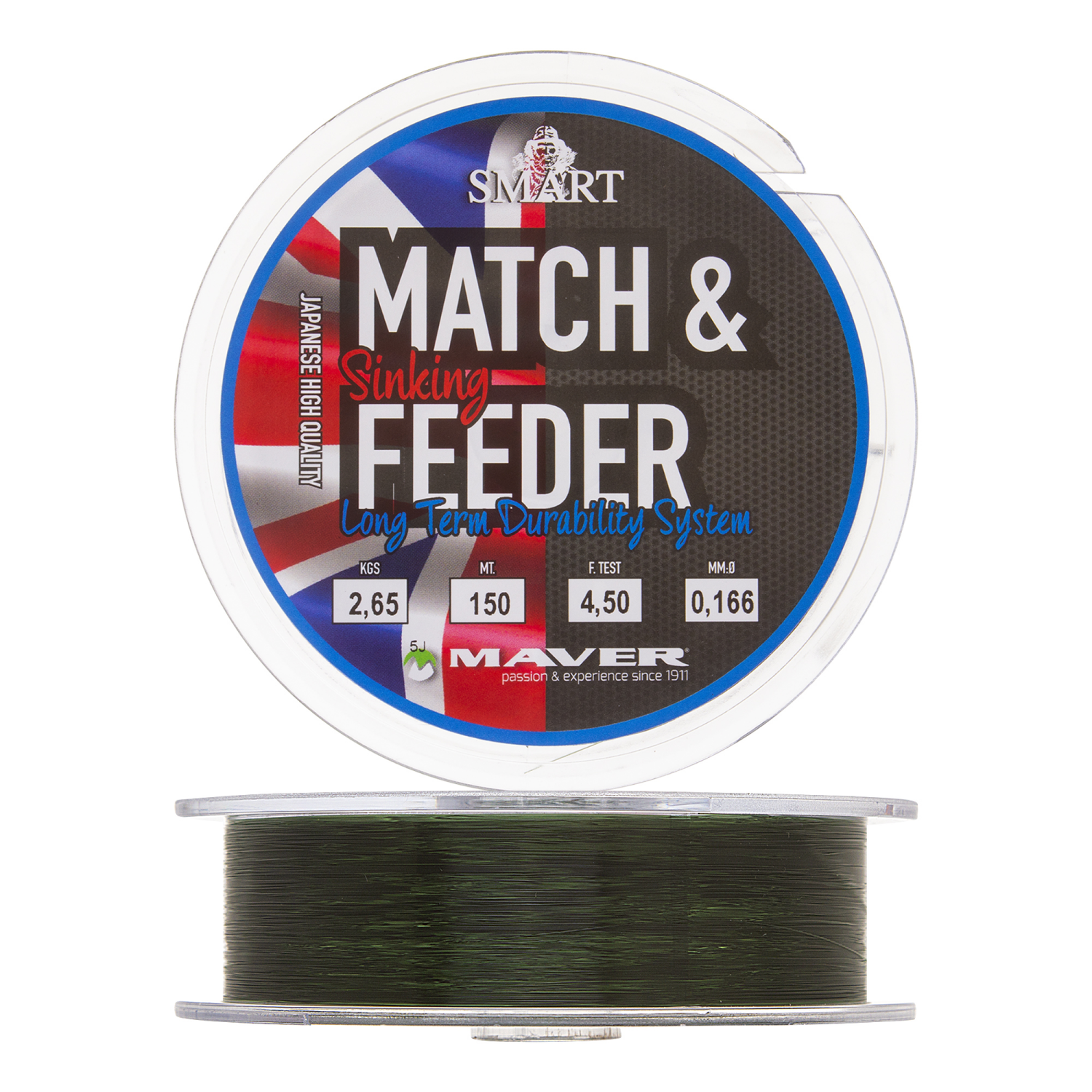 Леска монофильная Maver Match&Feeder Sinking 0,166мм 150м (dark green)