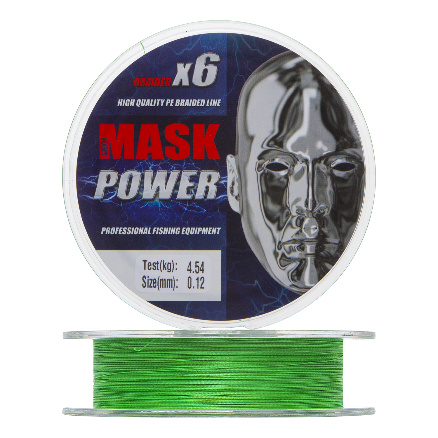 Шнур плетеный Akkoi Mask Power X6 0,12мм 150м (bright green)