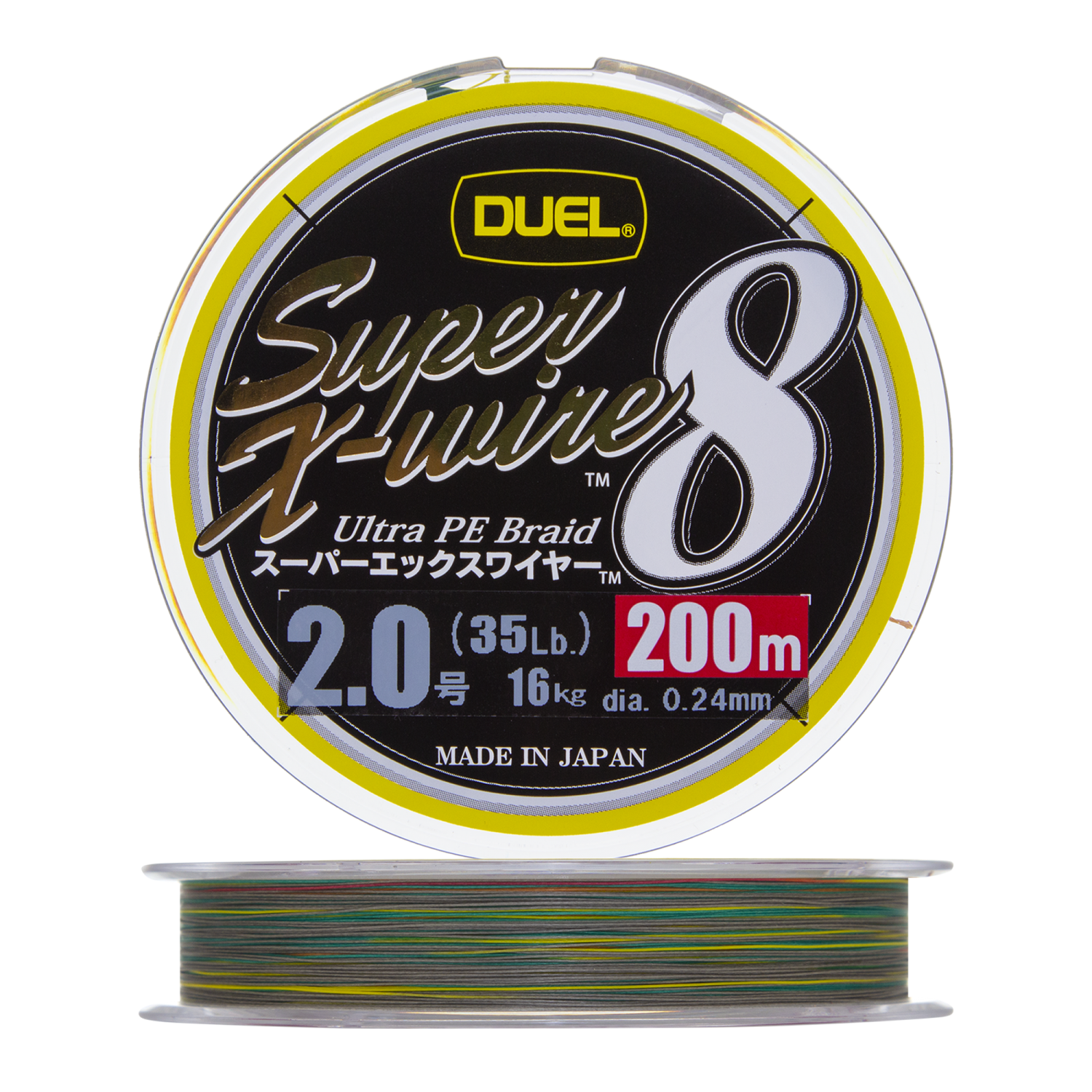 шнур плетеный duel pe super x wire 8 150m 0 8 5color yellow marking 7kg 0 15mm Шнур плетеный Duel PE Super X-Wire 8 #2 0,24мм 200м (5Color-Yellow Marking)