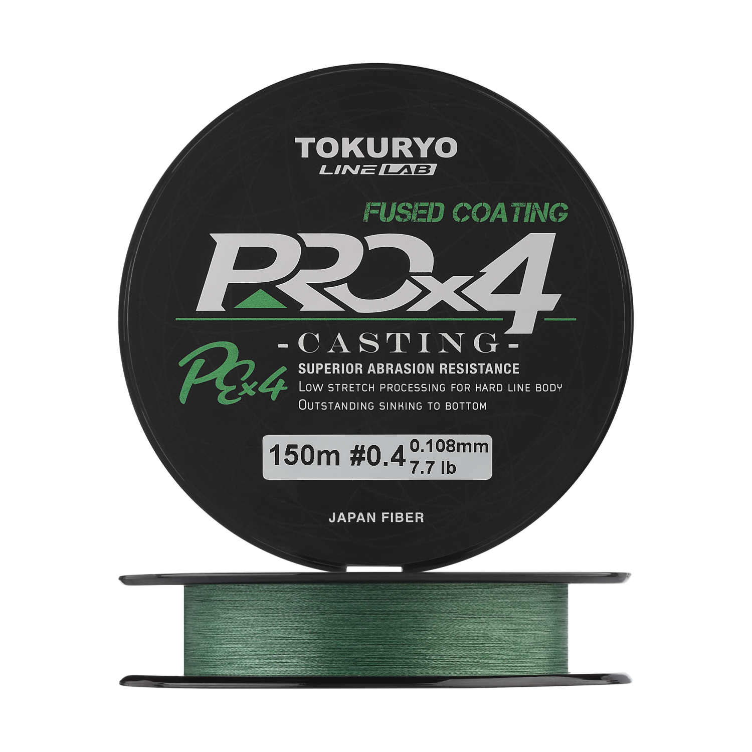 шнур tokuryo pro pe x4 casting 150м dark green 1 5 0 209мм 20 9lb Шнур плетеный Tokuryo Pro PE X4 #0,4 0,108мм 150м (dark green)