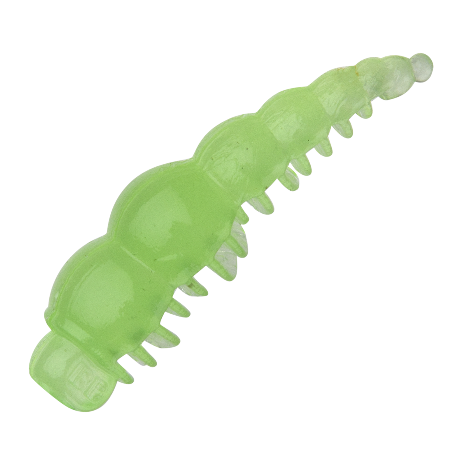 Приманка силиконовая Boroda Baits Larva XL 1,6" #Бледно зеленый (GLOW - светонакопительный)