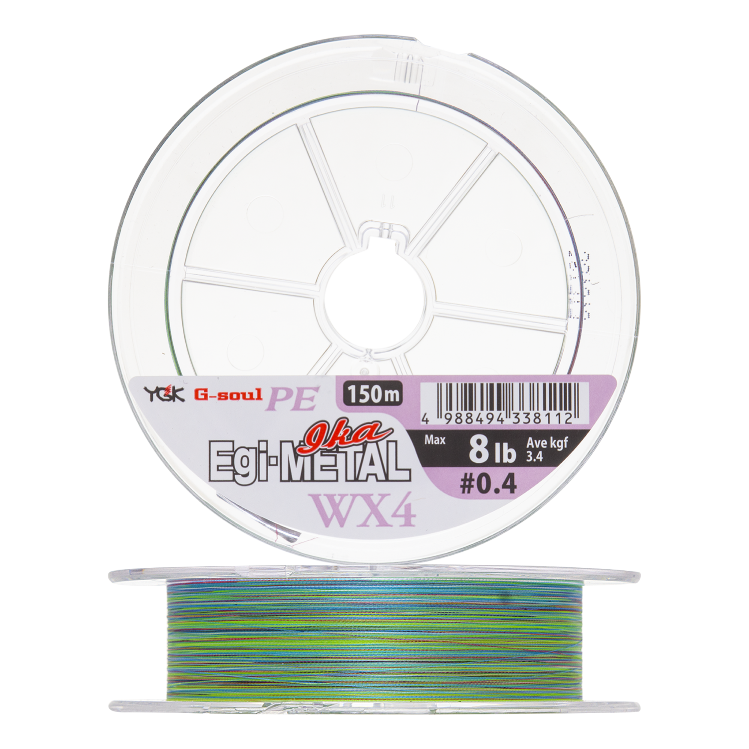 Шнур плетеный YGK G-Soul PE Egi-Metal WX4 #0,4 0,104мм 150м (multicolor)