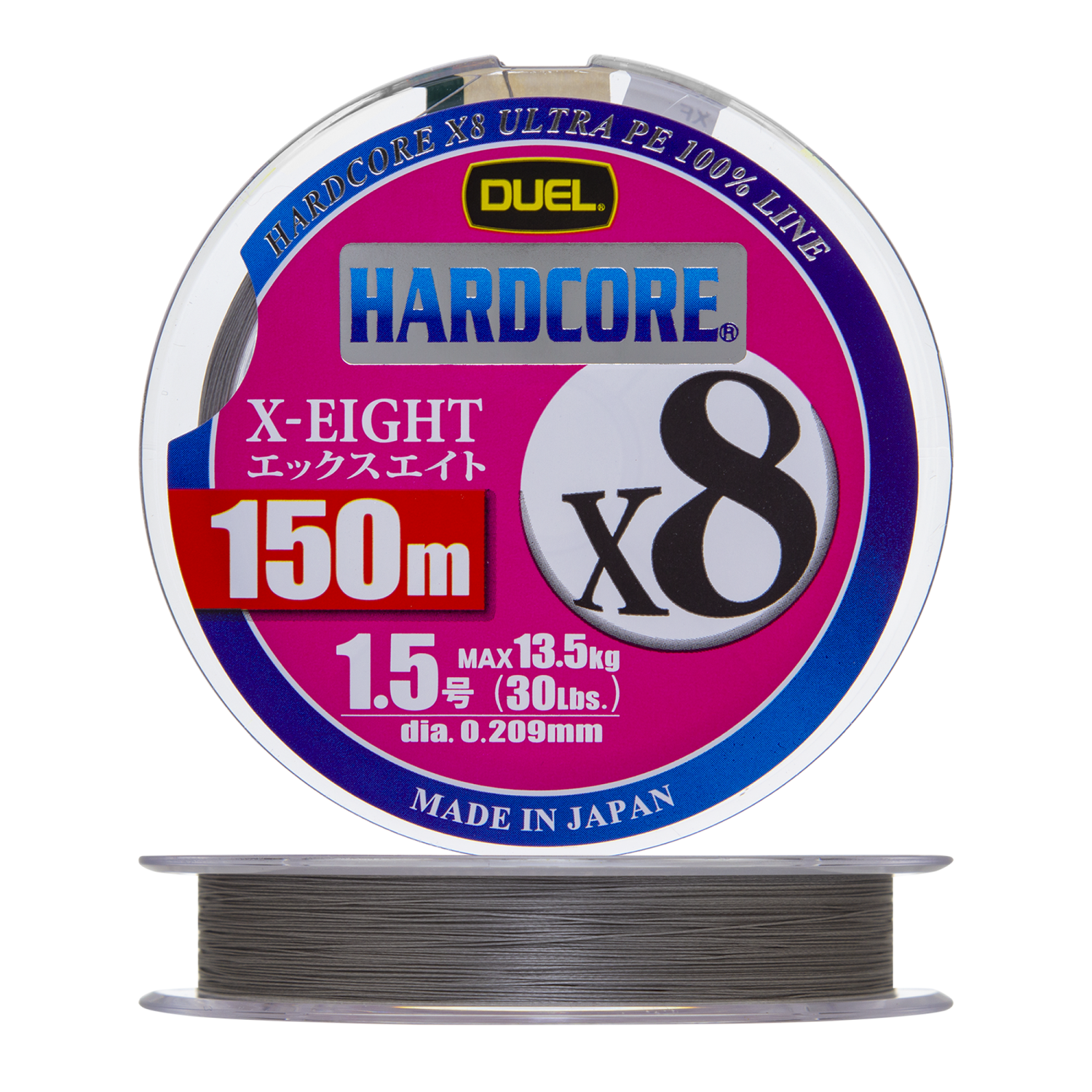 Шнур плетеный Duel Hardcore PE X8 #1,5 0,209мм 150м (silver) - 3 рис.