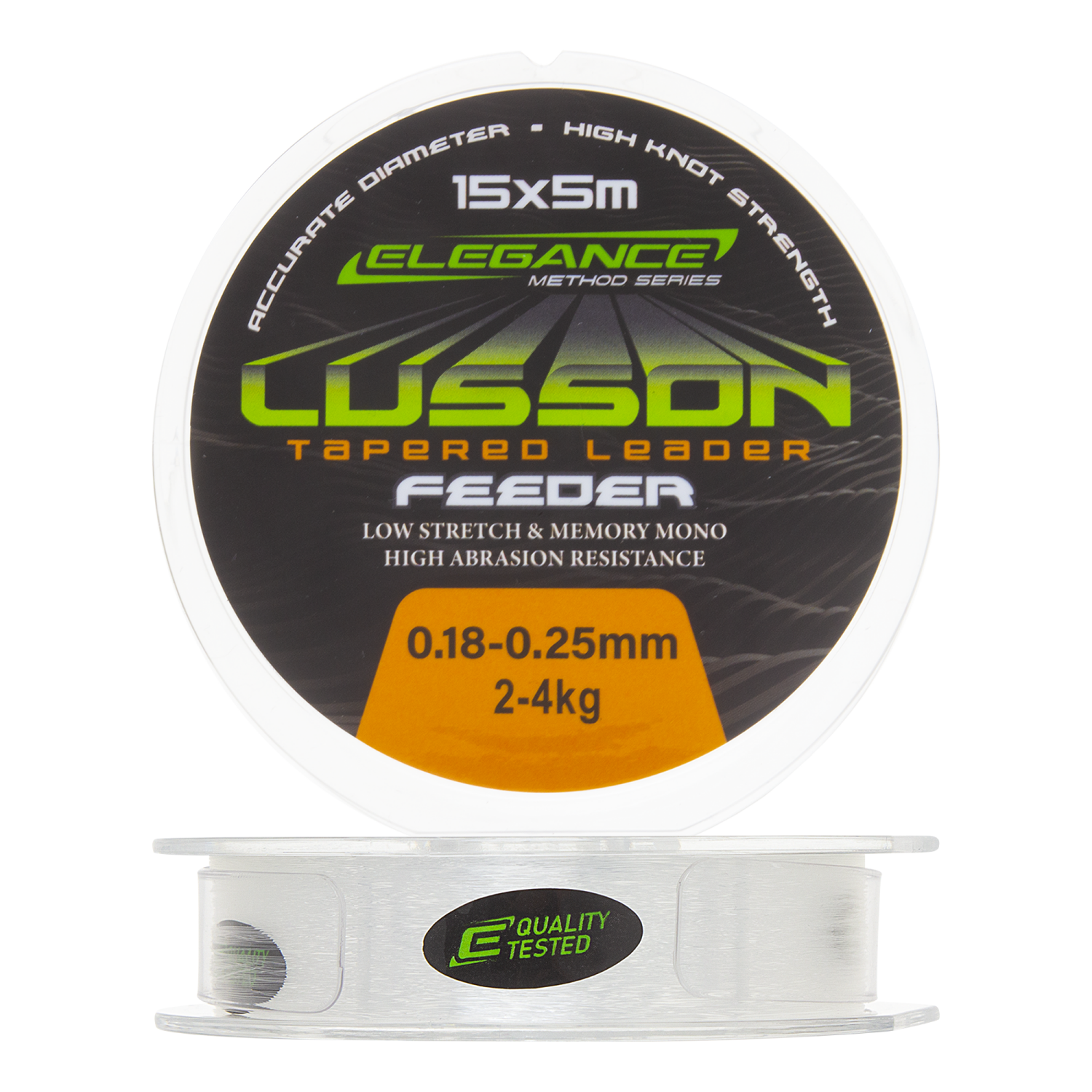 Шок-лидер Elegance Method Lusson Tapered Leader Feeder 0,18мм-0,25мм 15х5м (clear)