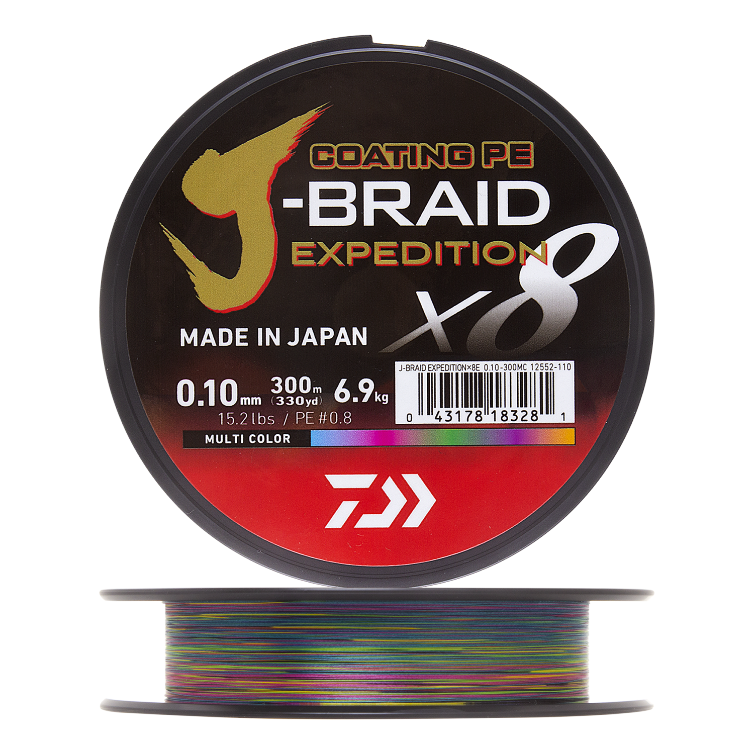 Шнур плетеный Daiwa J-Braid Expedition X8E #0,8 0,10мм 300м (multicolor)