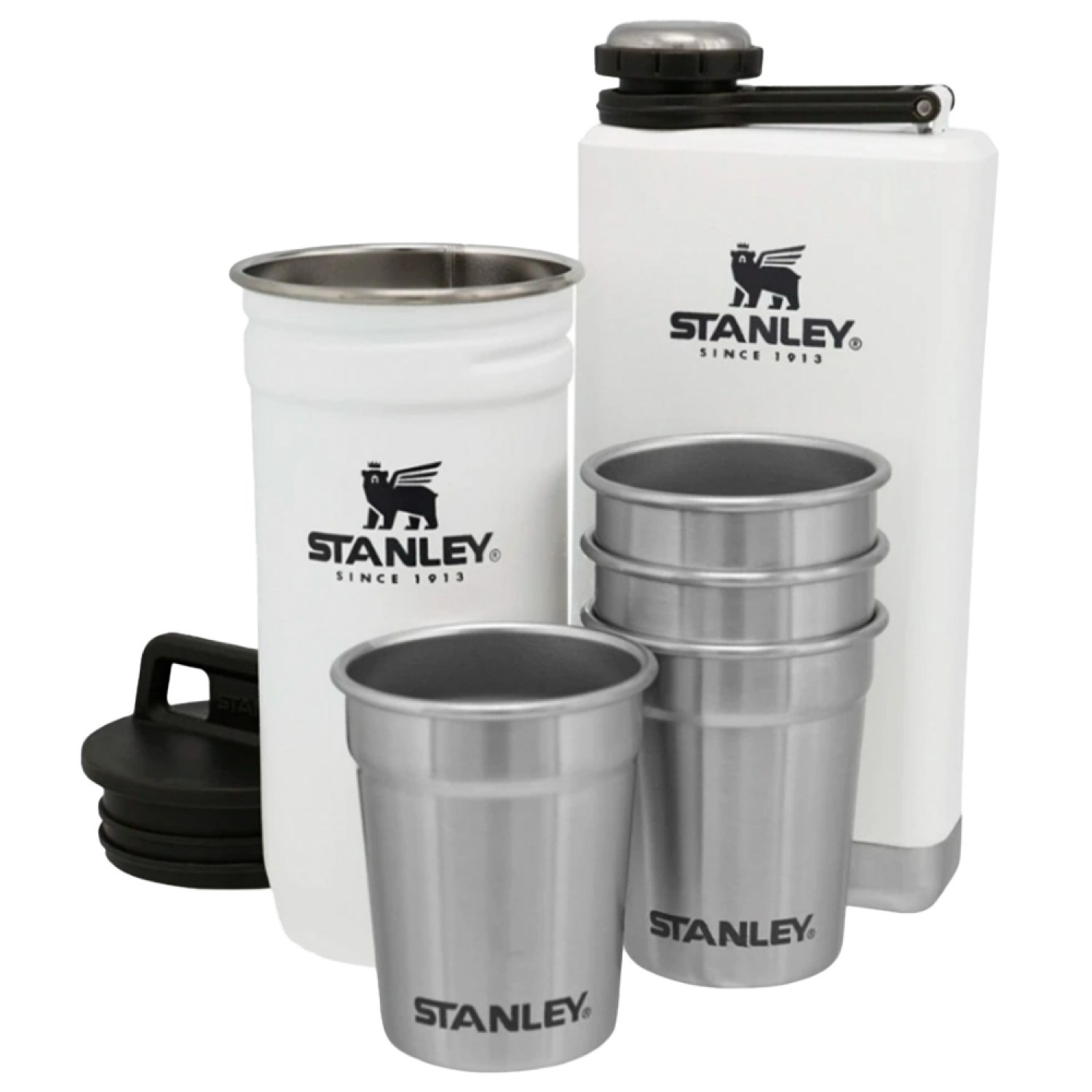 Набор стопок Stanley Adventure 59мл c флягой 0,23л белый