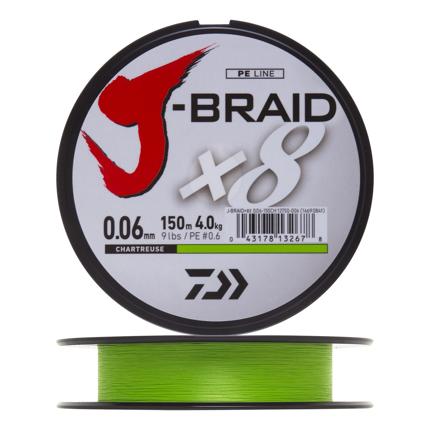 Шнур плетеный Daiwa J-Braid X8 #0,6 0,06мм 150м (chartreuse)