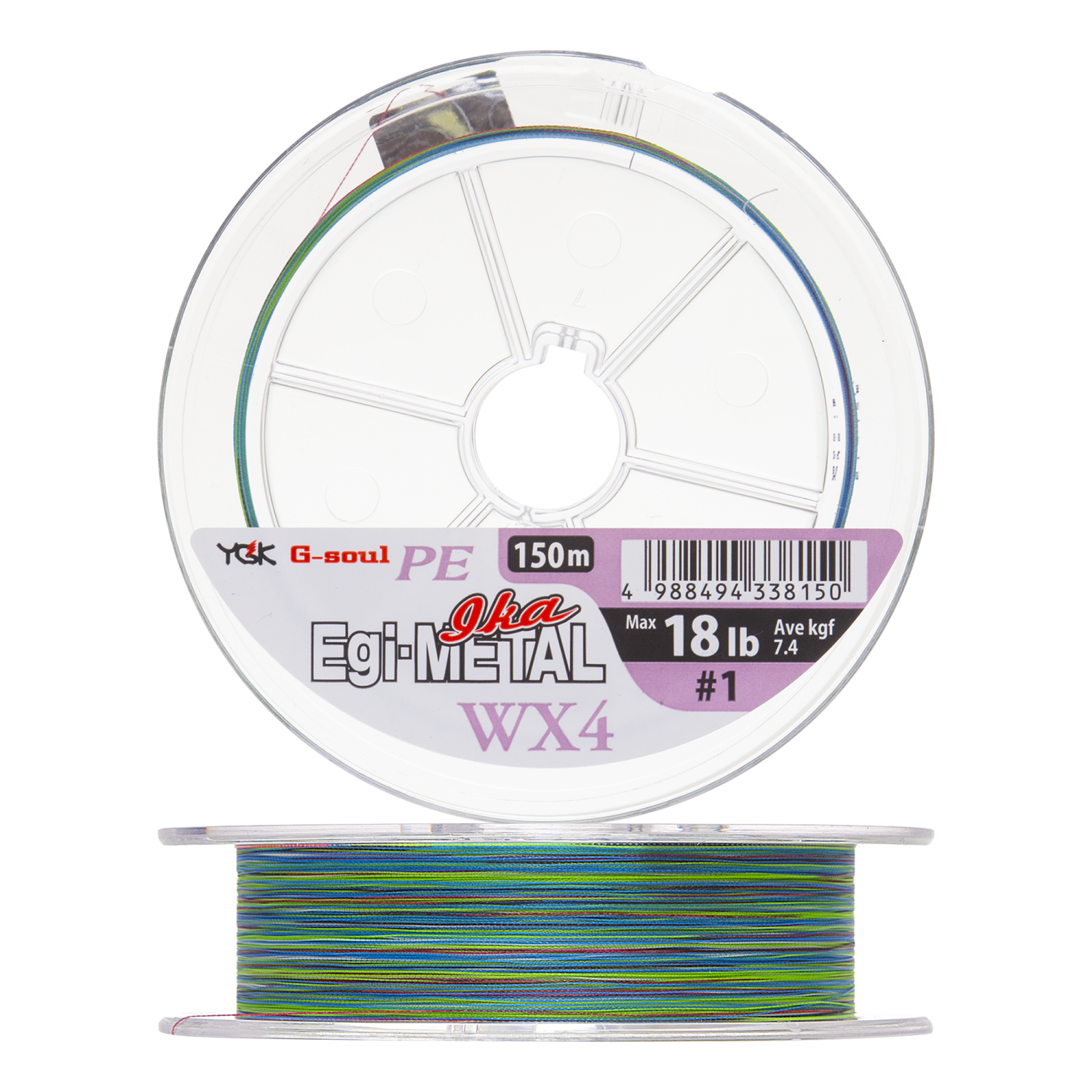 Шнур плетеный YGK G-Soul PE Egi-Metal WX4 #1,0 0,165мм 150м (multicolor)