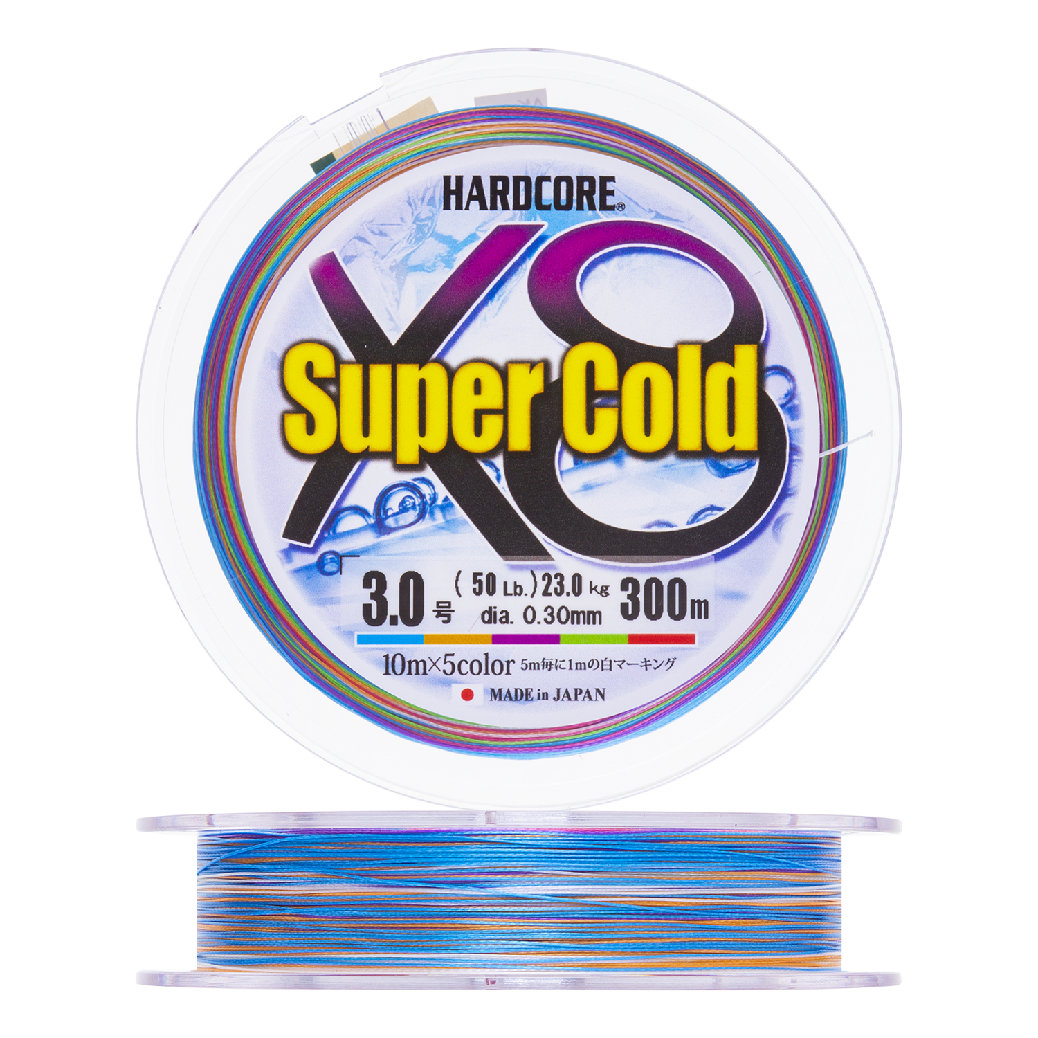 Шнур плетеный Duel Hardcore PE X8 Super Cold #3 0,30мм 300м (5Color)