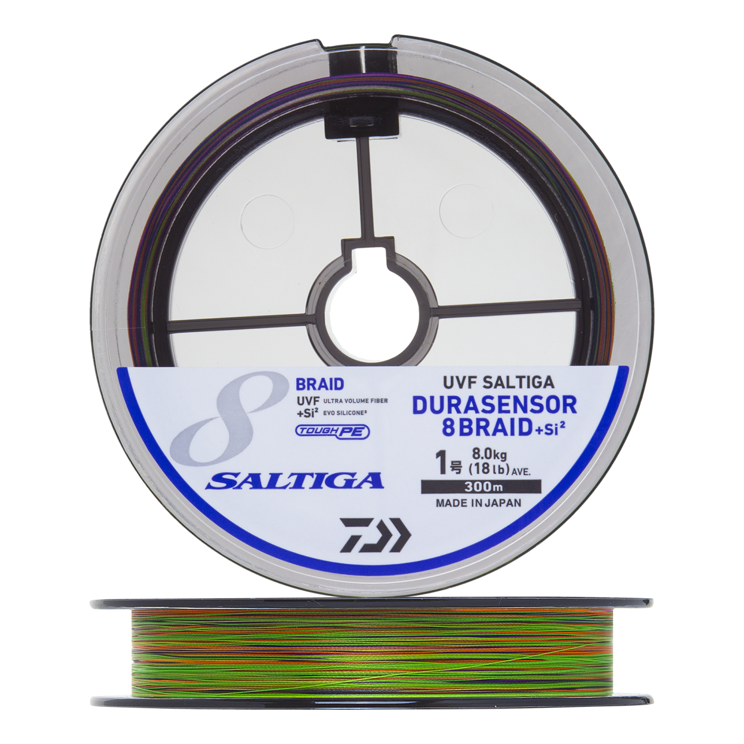 Шнур плетеный Daiwa UVF PE Saltiga DuraSensor X8 +Si2 #1,0 0,165мм 300м (multicolor)