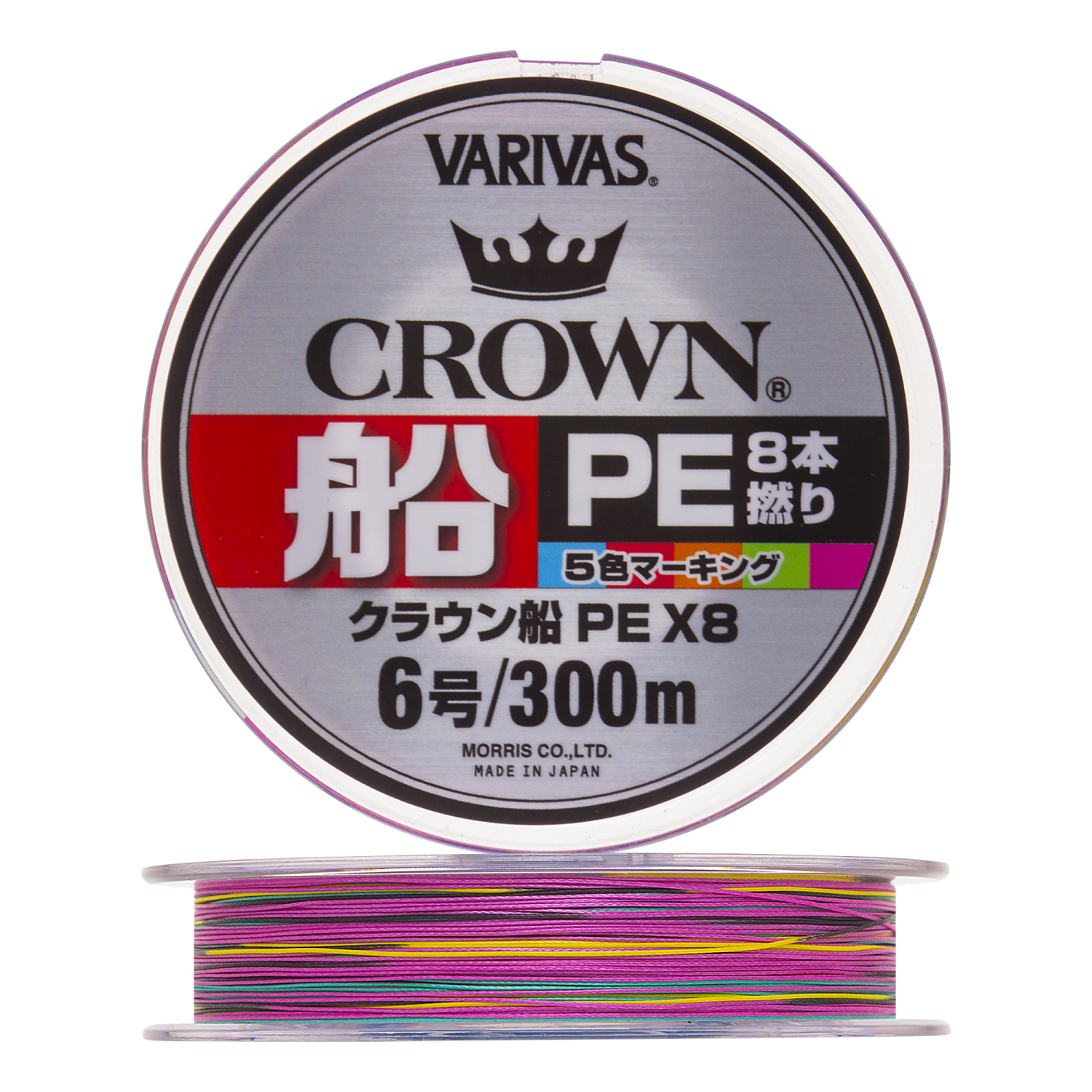 Шнур плетеный Varivas Crown Fune PE X8 #6,0 0,405мм 300м (5color)