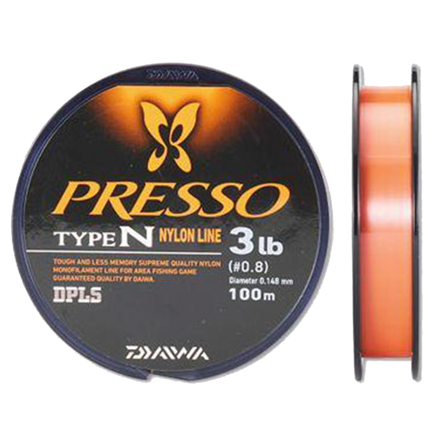 Леска монофильная Daiwa Presso Type-N #1,0 0,165мм 4lb 100м (orange)