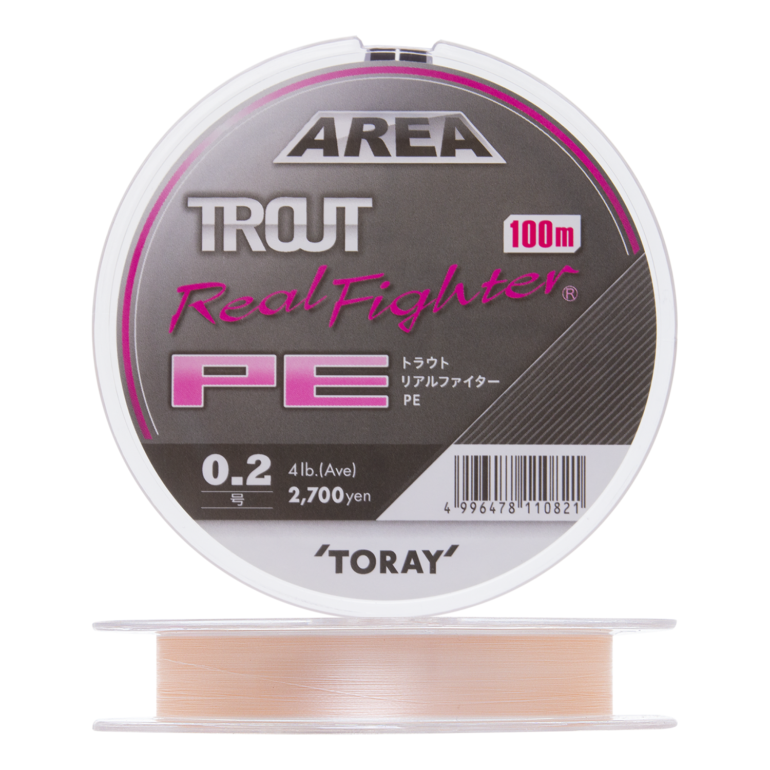 Шнур плетеный Toray Trout Real Fighter PE #0,2 100м (pink)