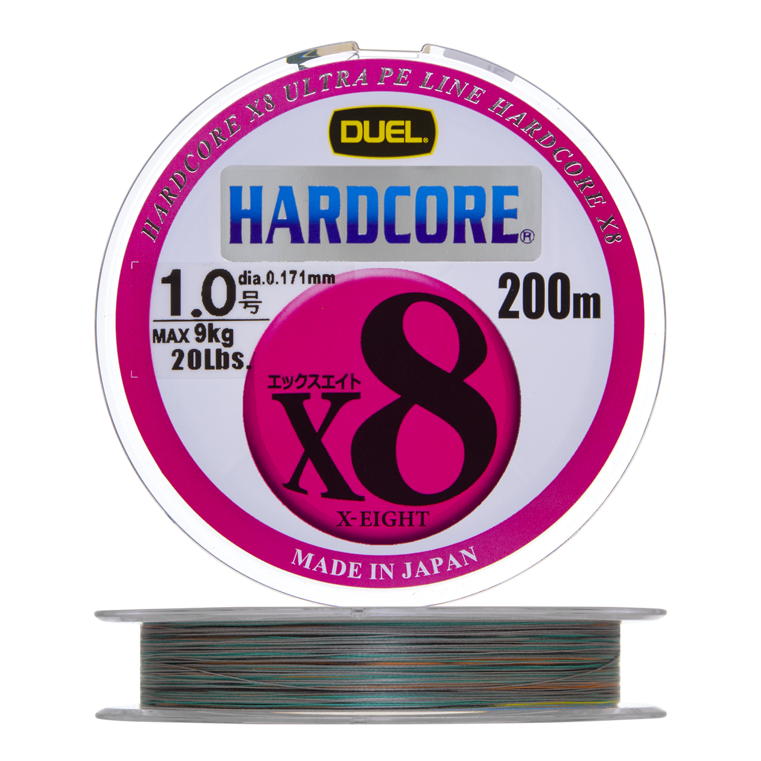 Шнур плетеный Duel Hardcore PE X8 #1 0,171мм 200м (5color-Yellow marking) - 3 рис.
