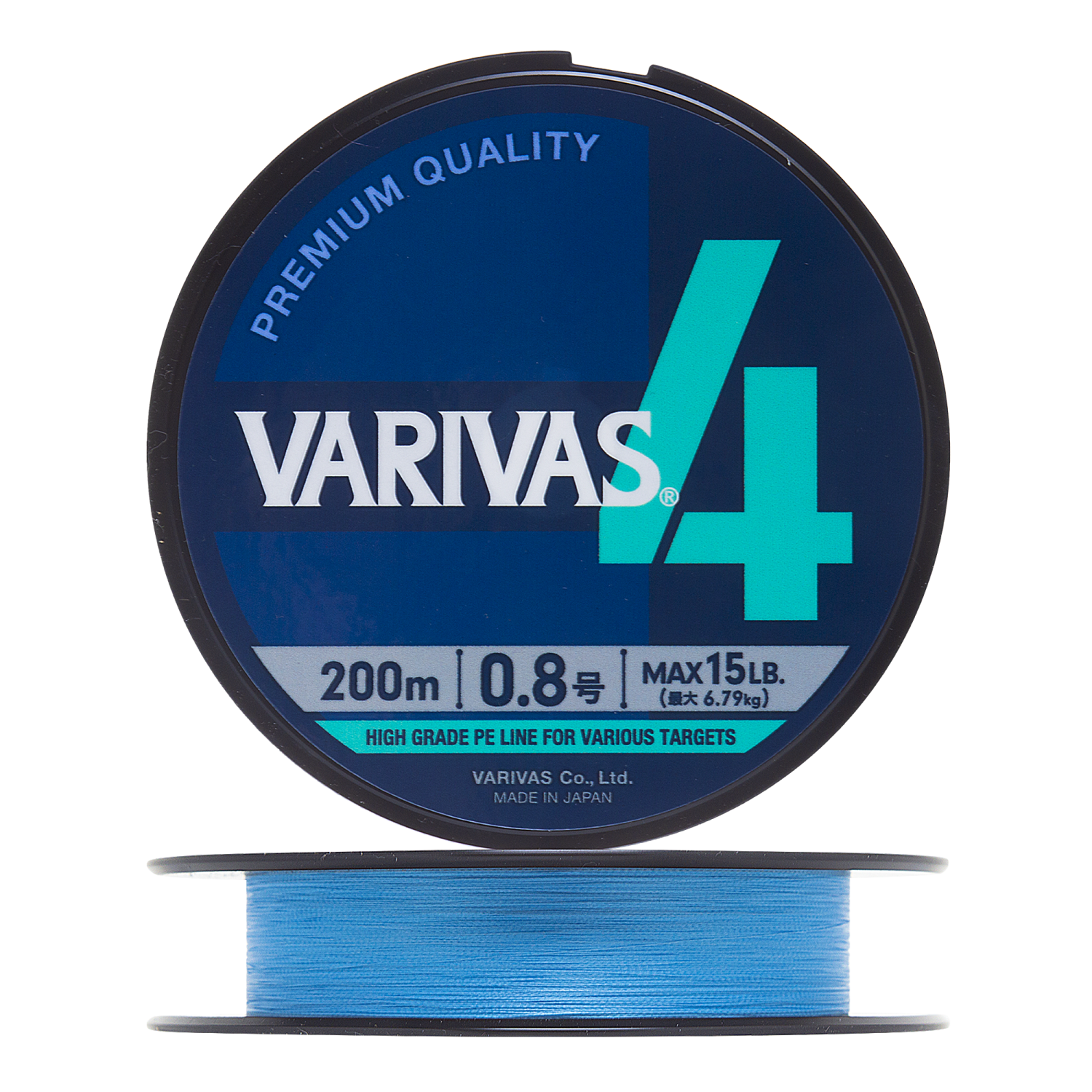 Шнур плетеный Varivas 4 PE #0,8 0,148мм 200м (water blue)