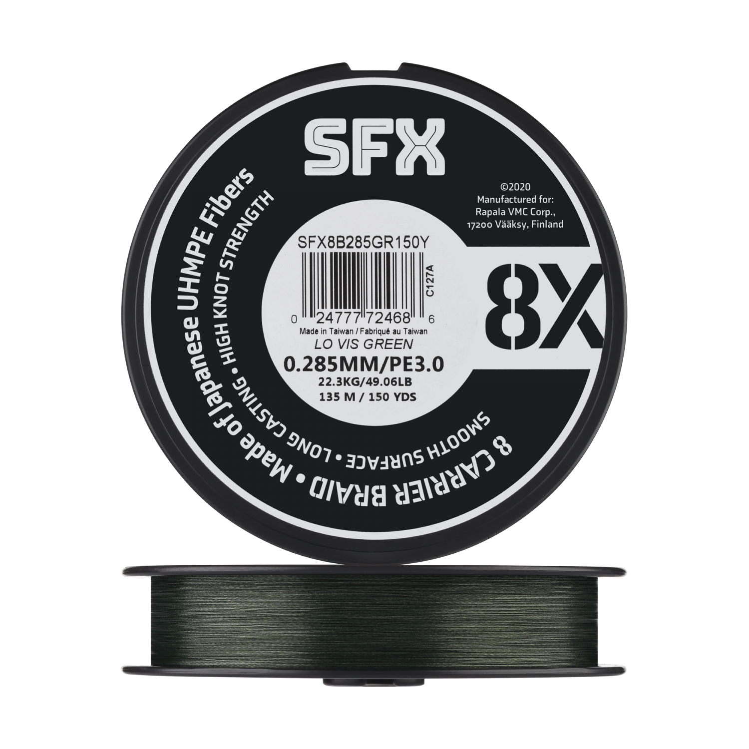 шнур pe sufix sfx 8x 0 8 135 м 0 148 мм желтый 7 7 кг Шнур плетеный Sufix SFX 8X #3 0,285мм 135м (green)