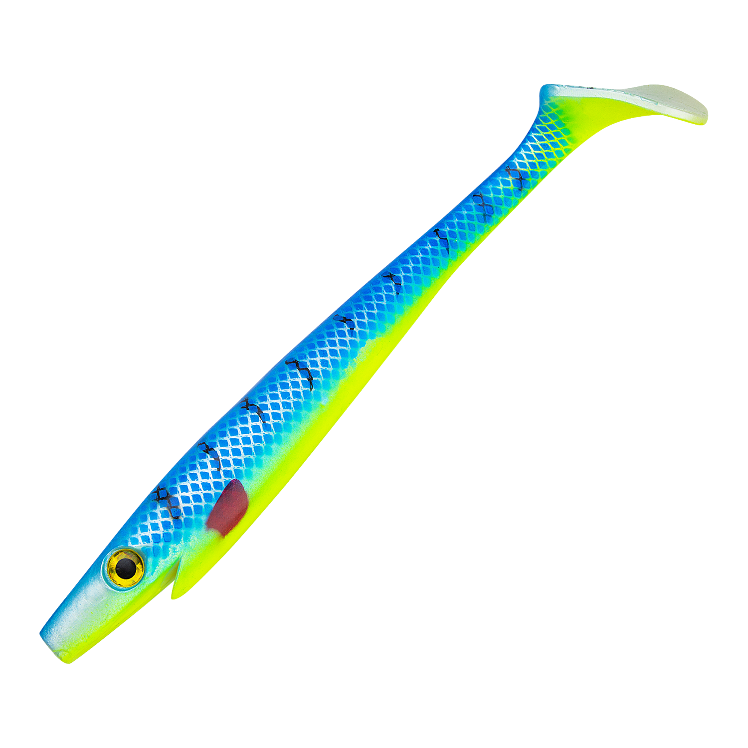 Приманка силиконовая Strike Pro Pig Shad Giant 260мм #Yellow-Blue - 2 рис.