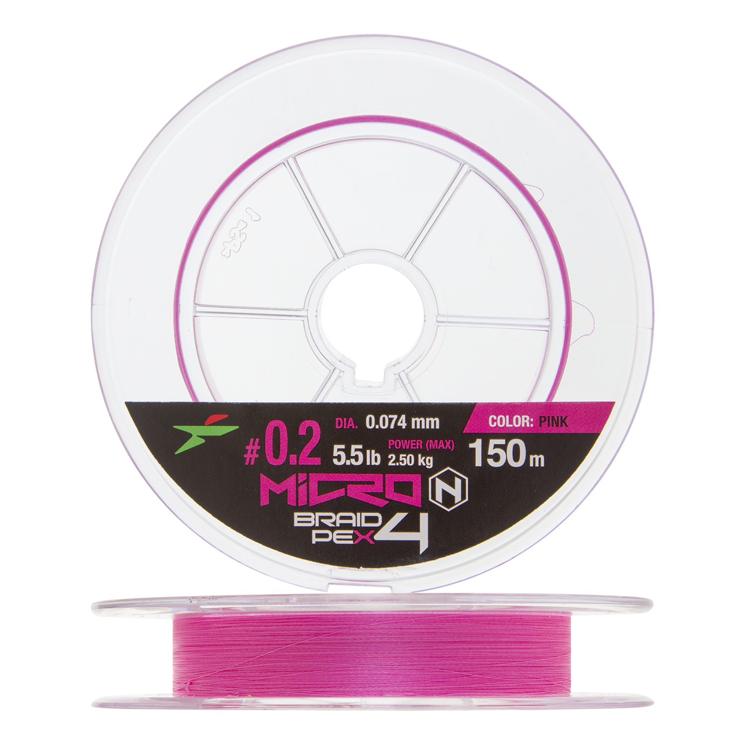 Шнур плетеный Intech Micron PE X4 #0,2 0,074мм 150м (pink)