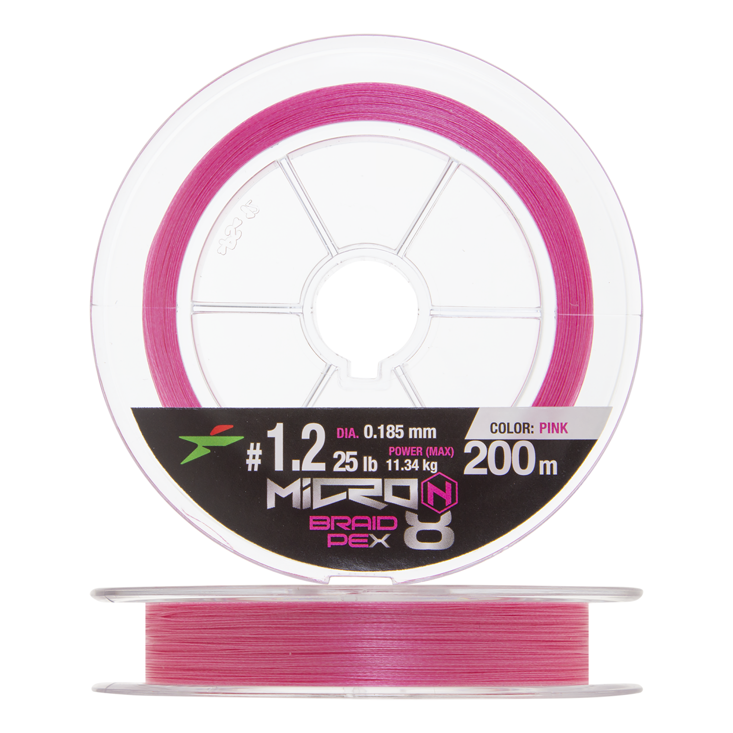 Шнур плетеный Intech Micron PE X8 #1,2 0,185мм 200м (pink)