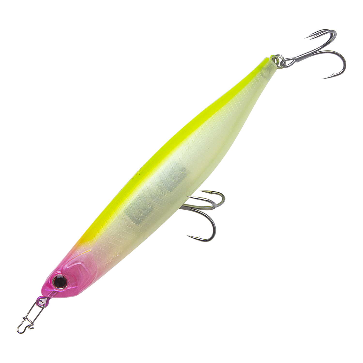 Воблер OSP Bent Minnow 130 F #P74 Pink Head/Chartreuse - 2 рис.