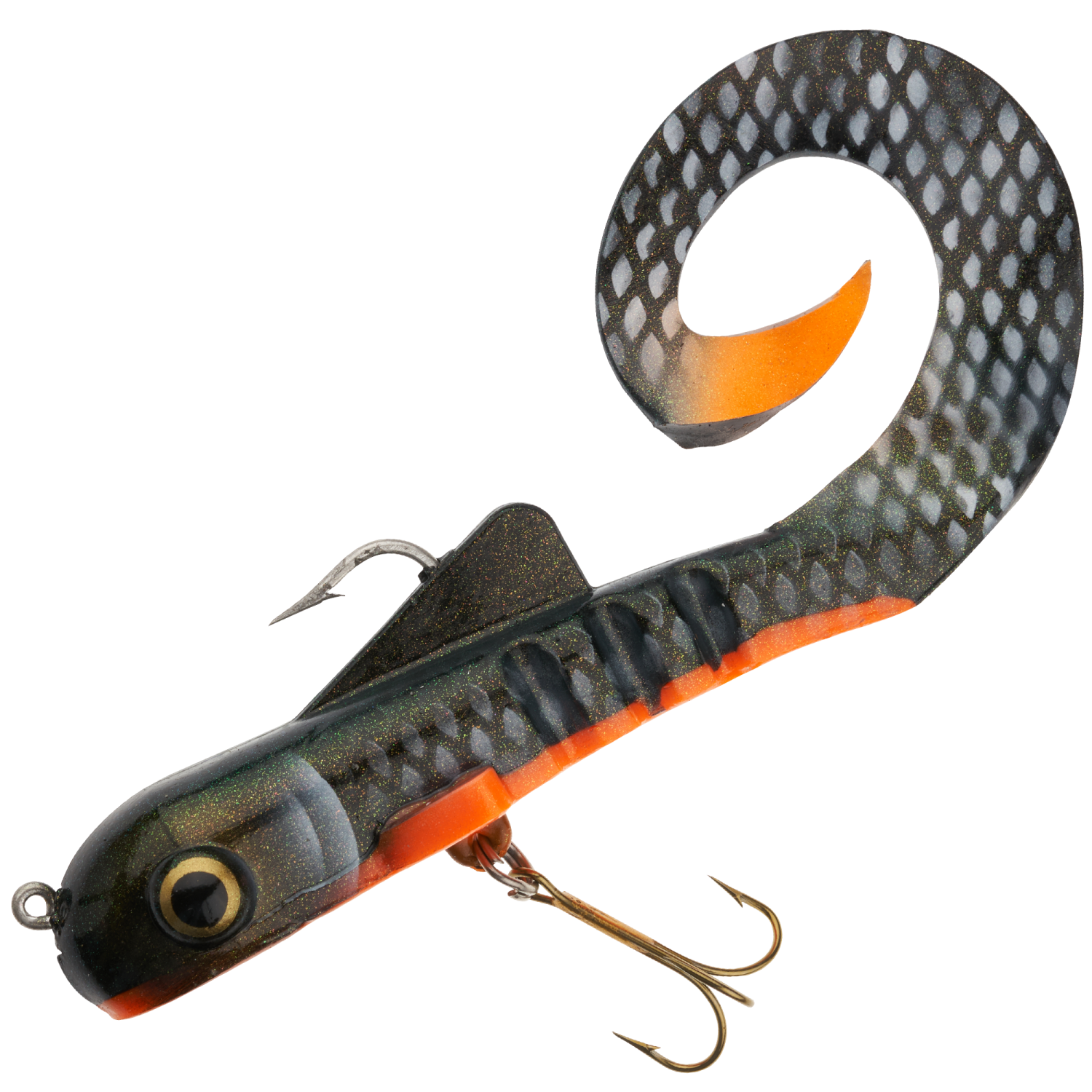 Приманка силиконовая Musky Innovations Custom Spring Bull Dawgs Ultra Flash #Orange Belly Shiner - 2 рис.